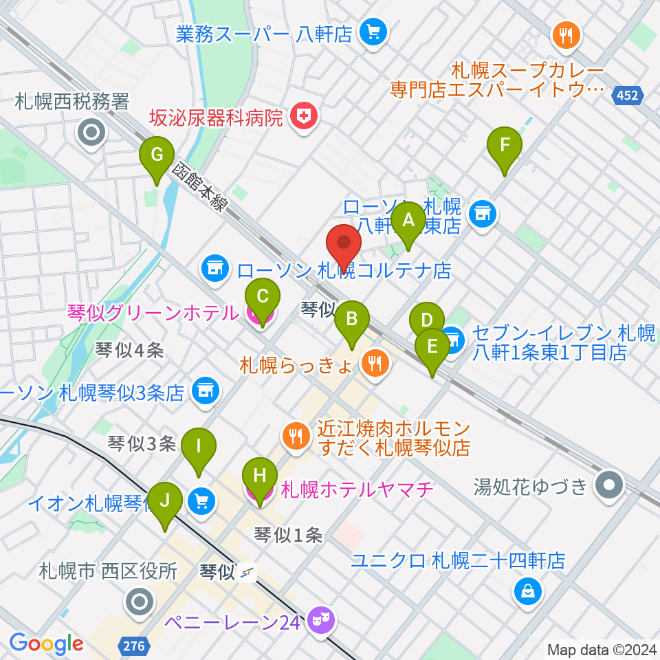 生活支援型文化施設コンカリーニョ周辺のホテル一覧地図