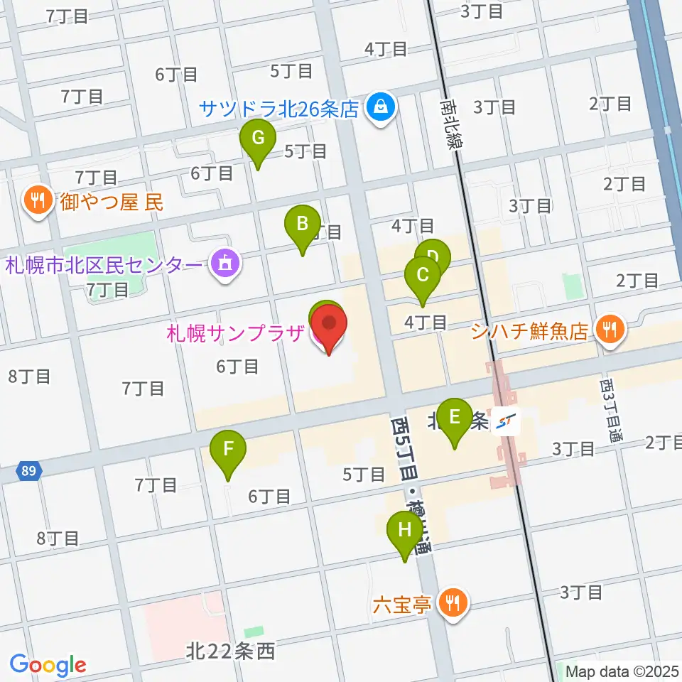 札幌サンプラザホール周辺のホテル一覧地図