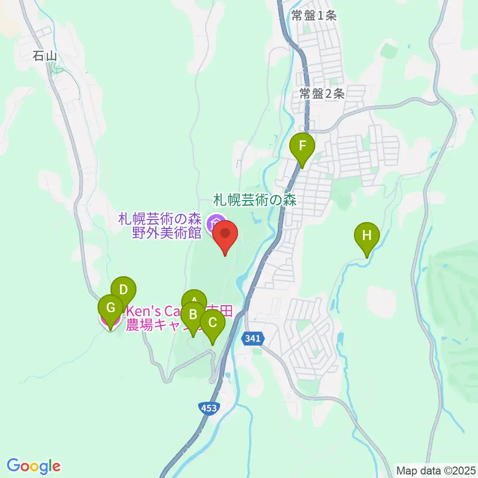 札幌芸術の森アートホール周辺のホテル一覧地図