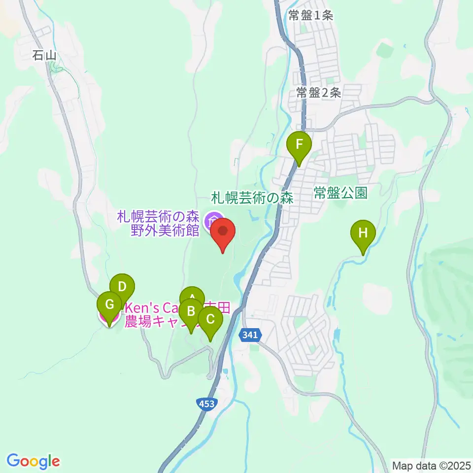 札幌芸術の森アートホール周辺のホテル一覧地図