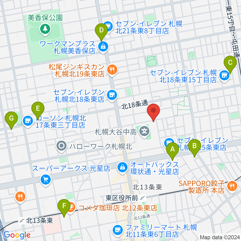 札幌大谷大学 大谷記念ホール周辺のホテル一覧地図