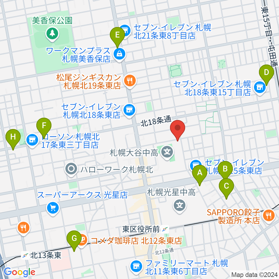 札幌大谷大学 大谷記念ホール周辺のホテル一覧地図