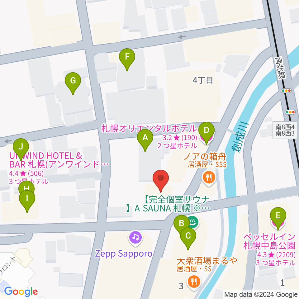 SUSUKINO 810周辺のホテル一覧地図