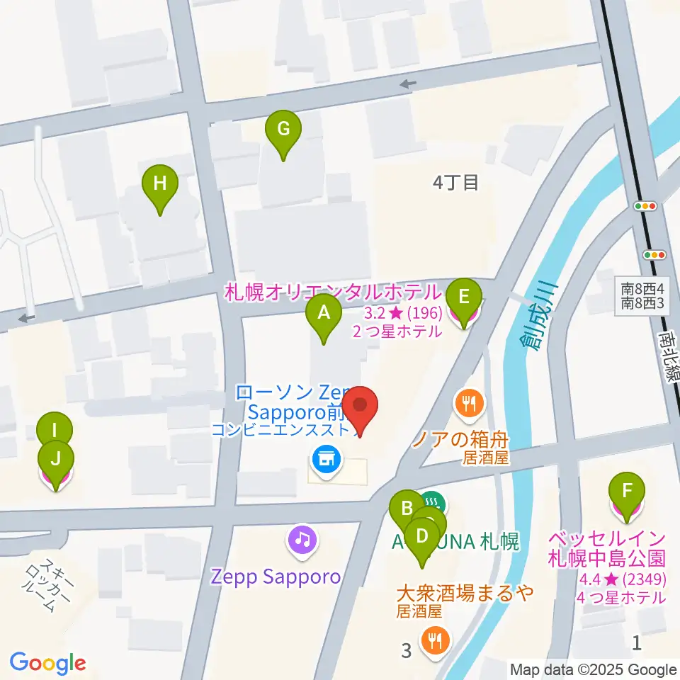 SUSUKINO 810周辺のホテル一覧地図