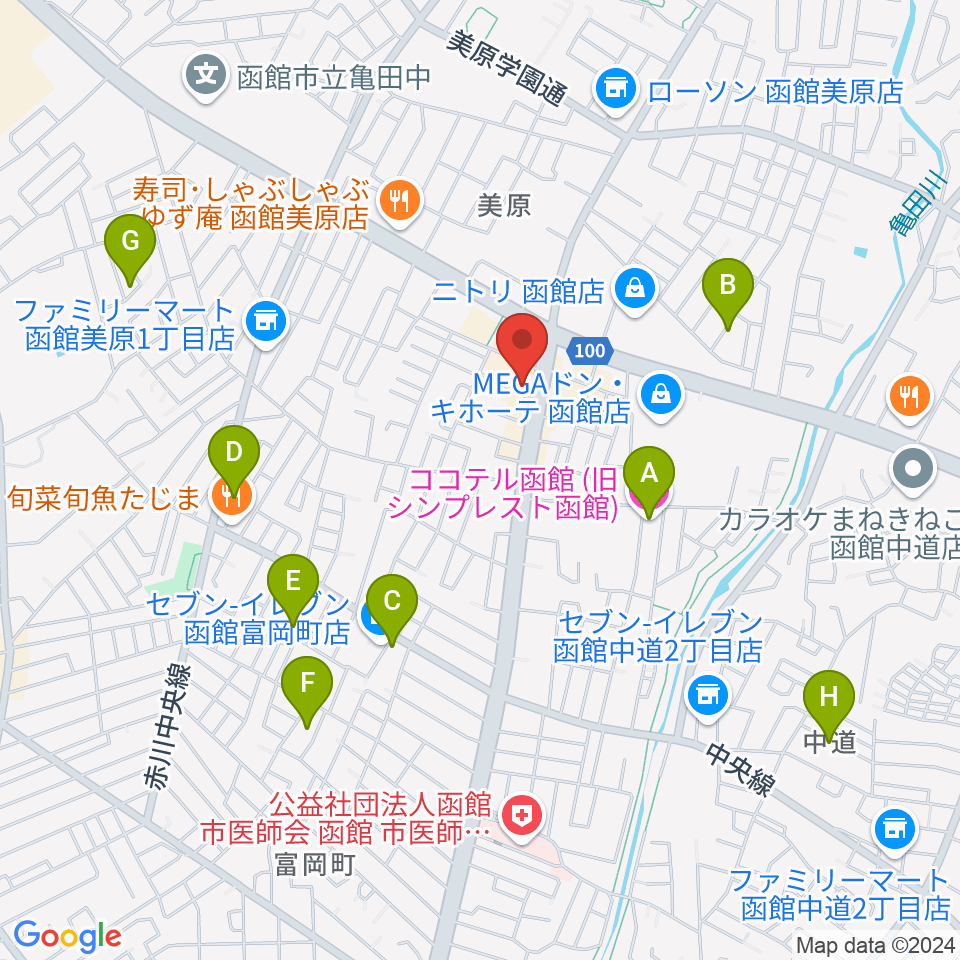 函館club COCOA周辺のホテル一覧地図