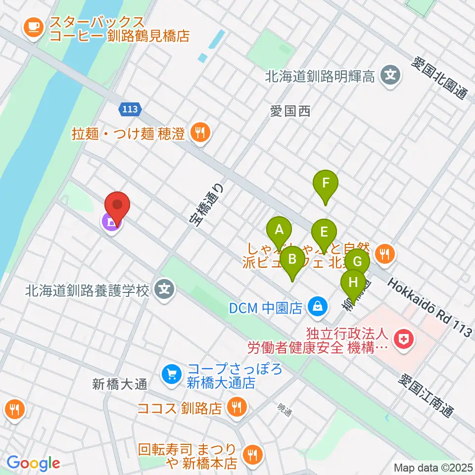 コーチャンフォー釧路文化ホール周辺のホテル一覧地図