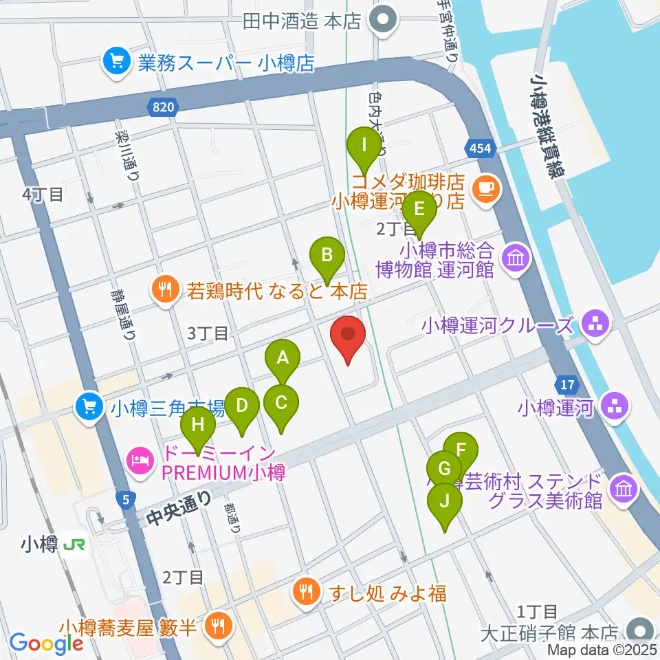 小樽市民センター マリンホール周辺のホテル一覧地図