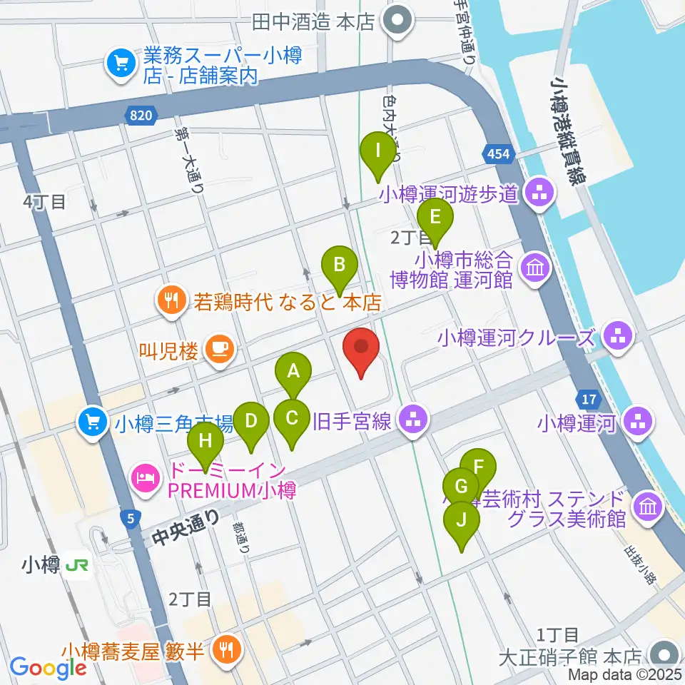 小樽市民センター マリンホール周辺のホテル一覧地図