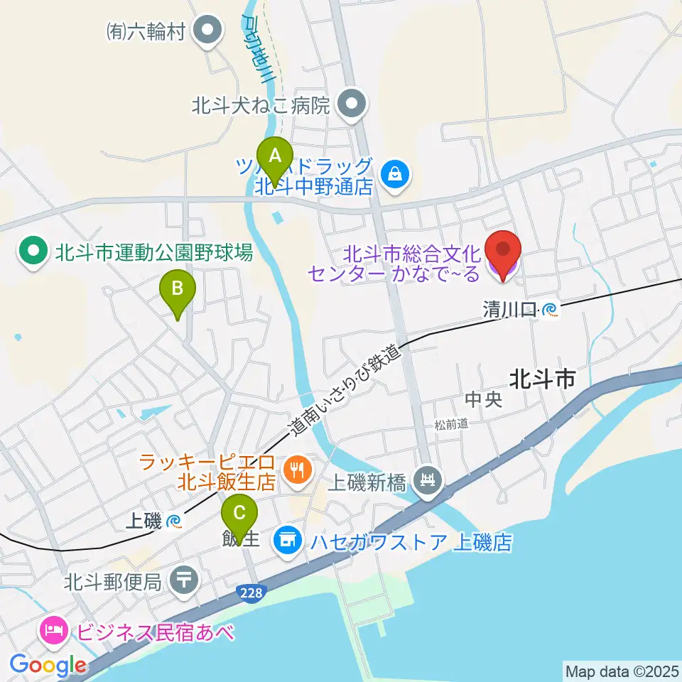 北斗市総合文化センター かなでーる周辺のホテル一覧地図