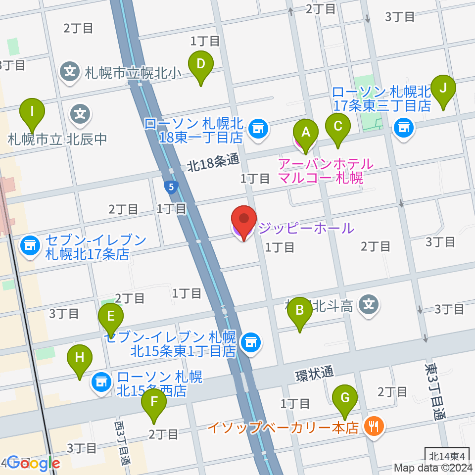 札幌161倉庫周辺のホテル一覧地図