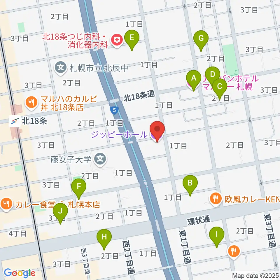 札幌161倉庫周辺のホテル一覧地図