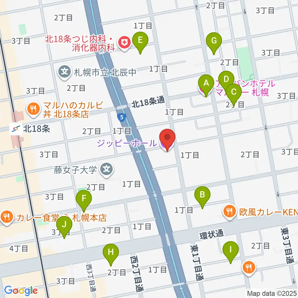 札幌161倉庫周辺のホテル一覧地図