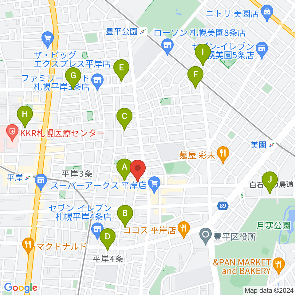 フライアーパーク周辺のホテル一覧地図