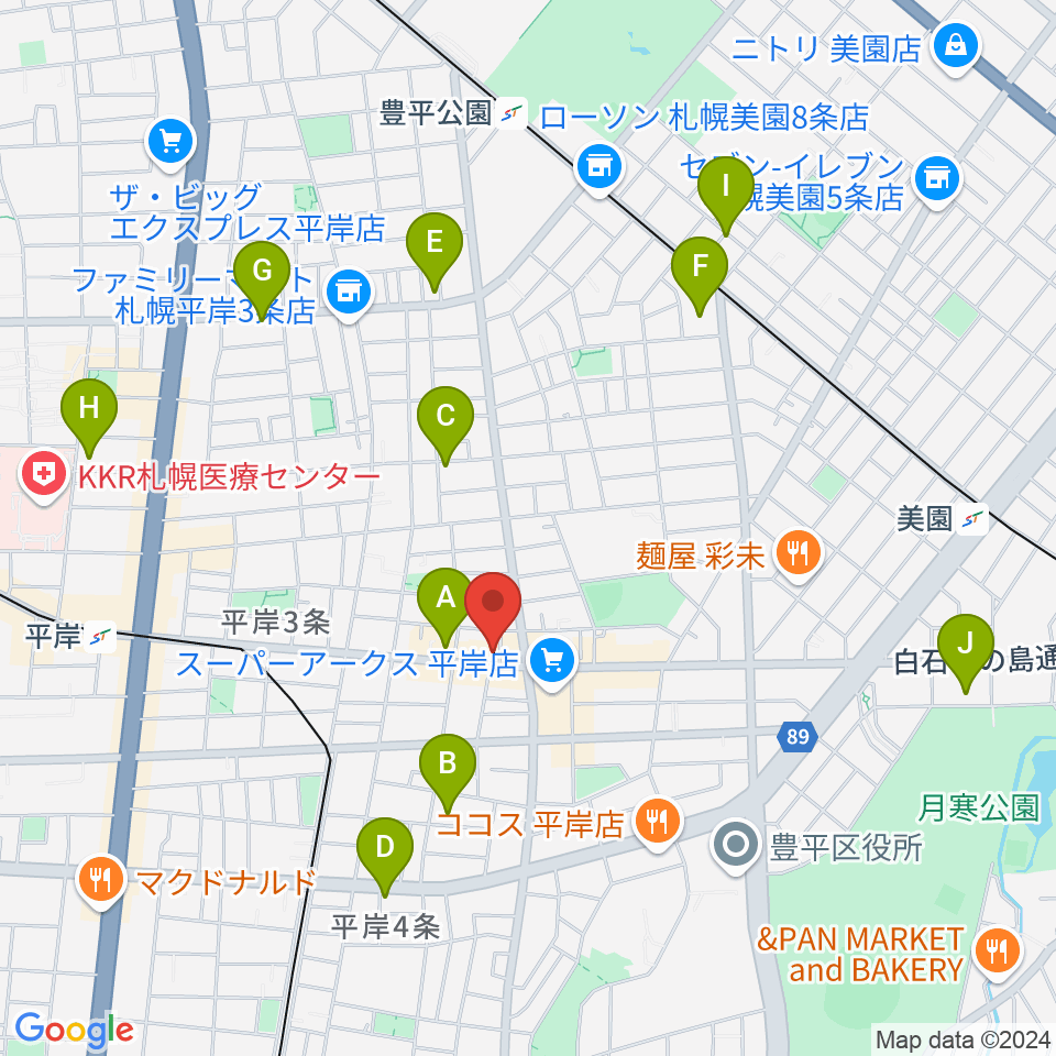 フライアーパーク周辺のホテル一覧地図