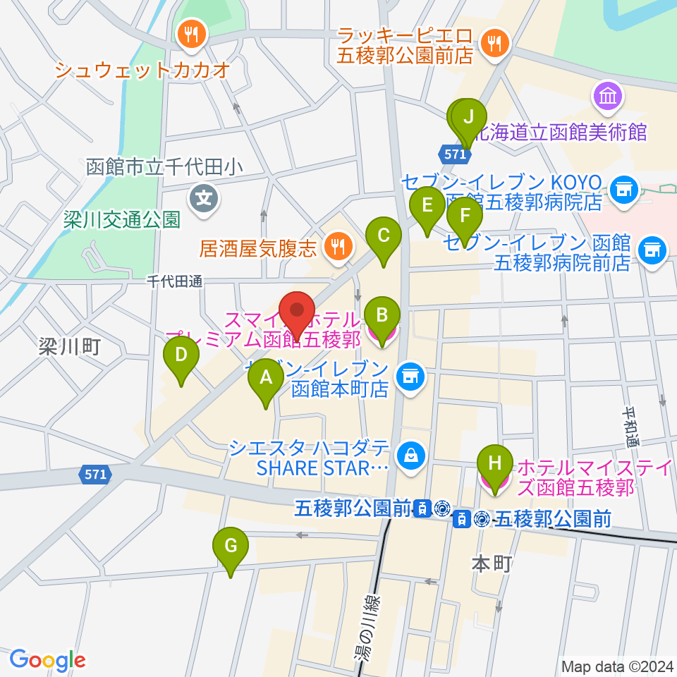 魂のフォーク亀しょうラナイ周辺のホテル一覧地図