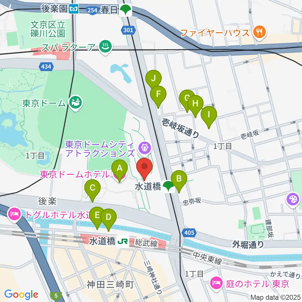カナデビアホール周辺のホテル一覧地図