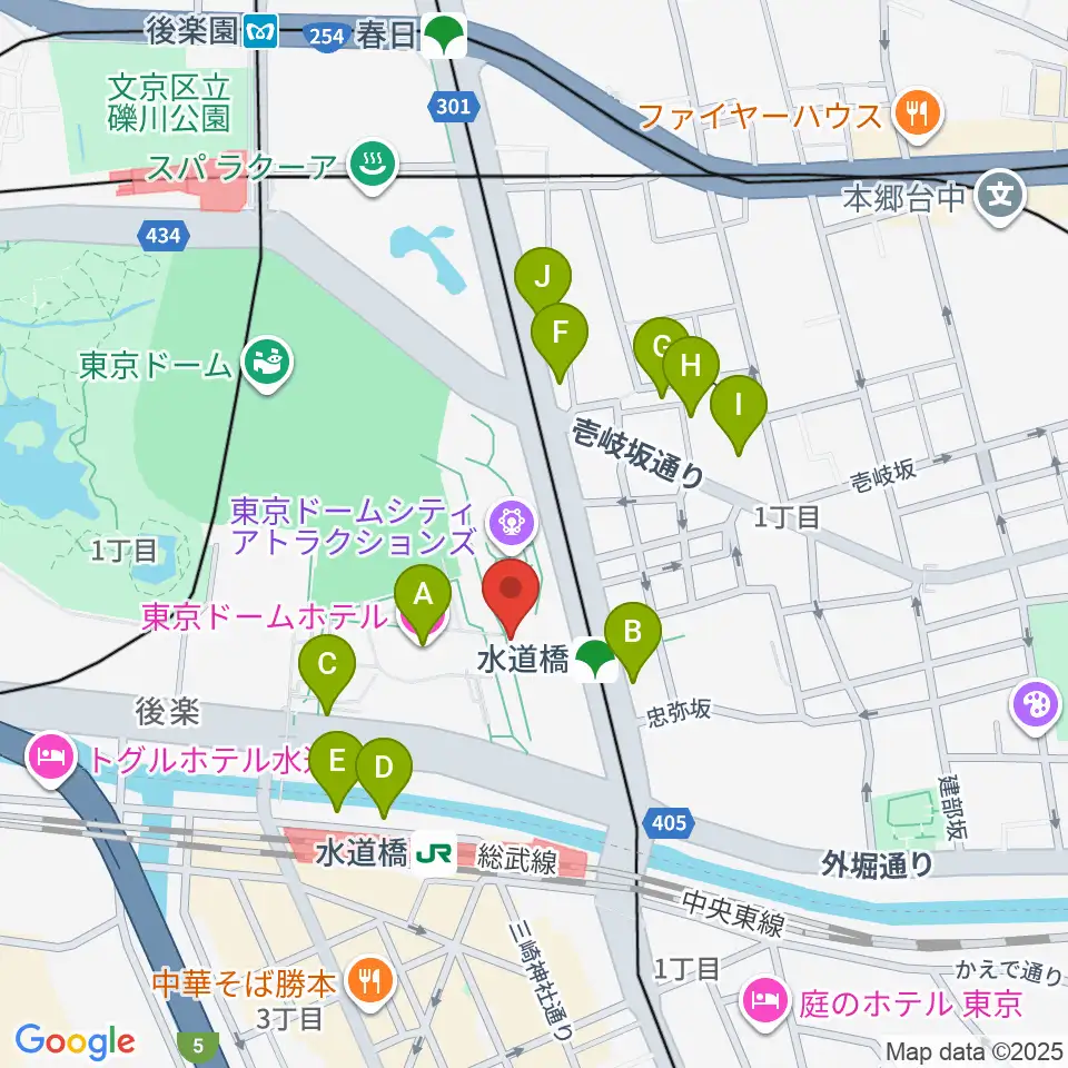 カナデビアホール周辺のホテル一覧地図
