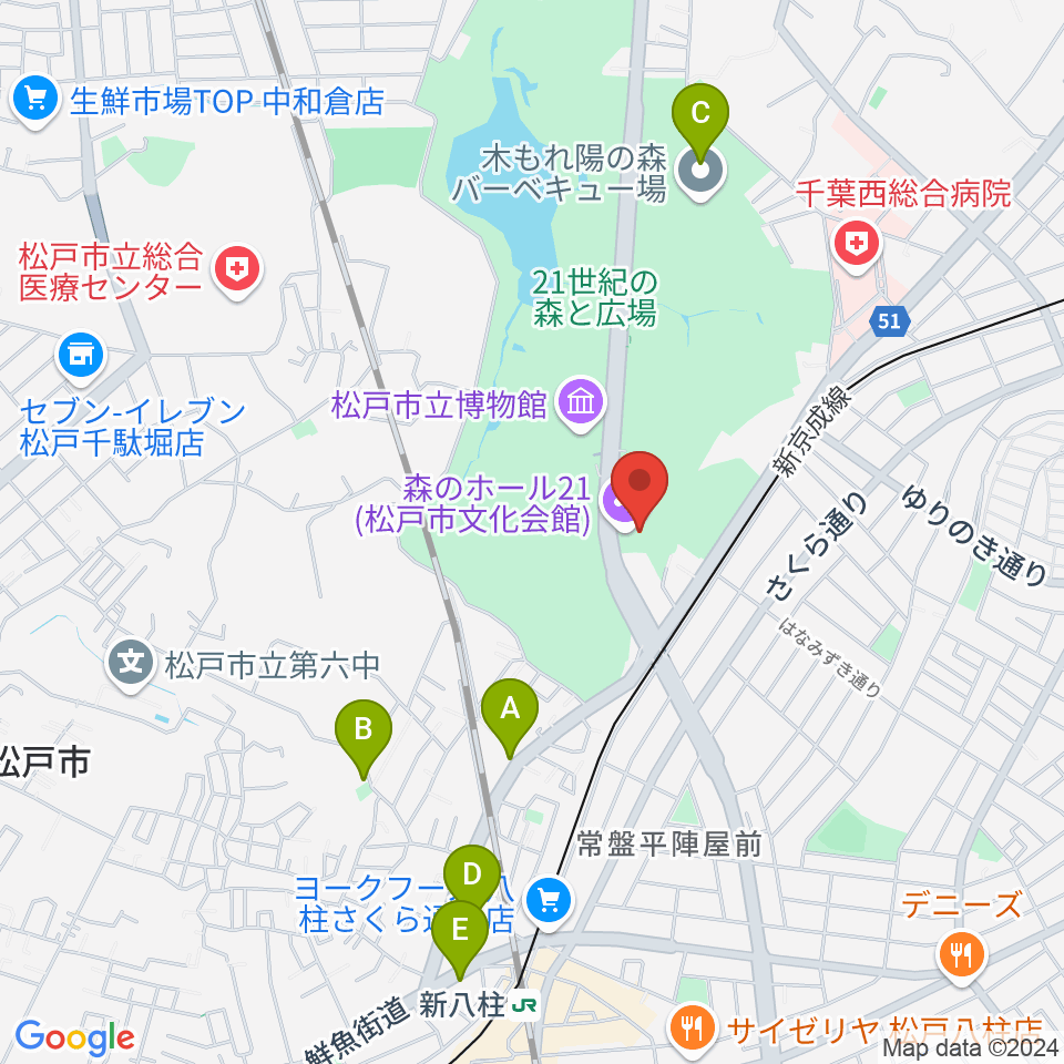 森のホール21周辺のホテル一覧地図