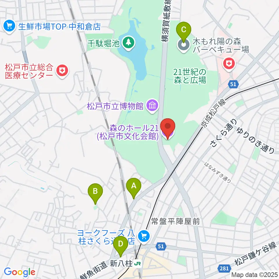 森のホール21周辺のホテル一覧地図