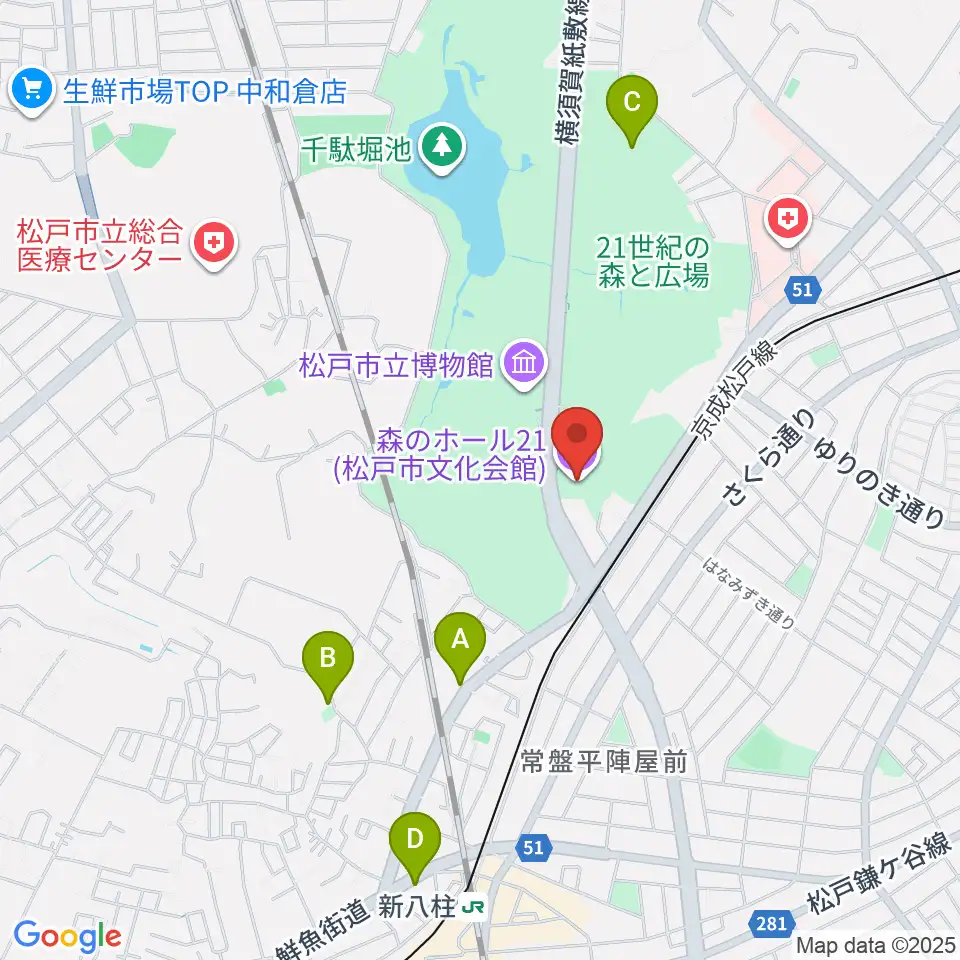 森のホール21周辺のホテル一覧地図