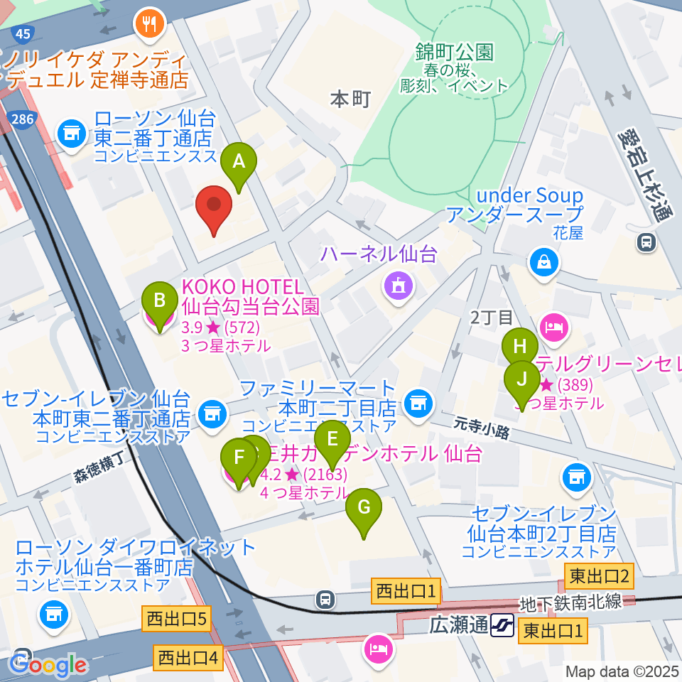 iアート くどう音楽教室周辺のホテル一覧地図