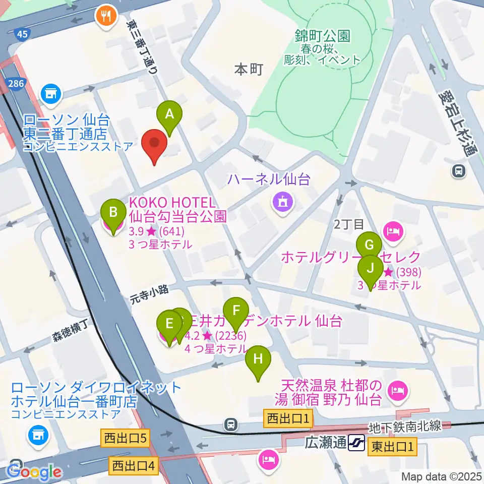 iアート くどう音楽教室周辺のホテル一覧地図