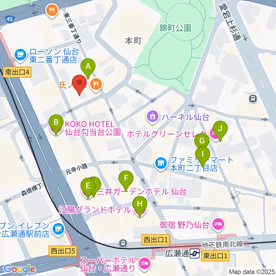 iアート くどう音楽教室周辺のホテル一覧地図