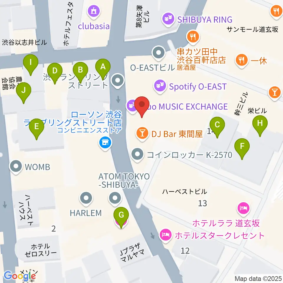 渋谷duo MUSIC EXCHANGE周辺のホテル一覧地図