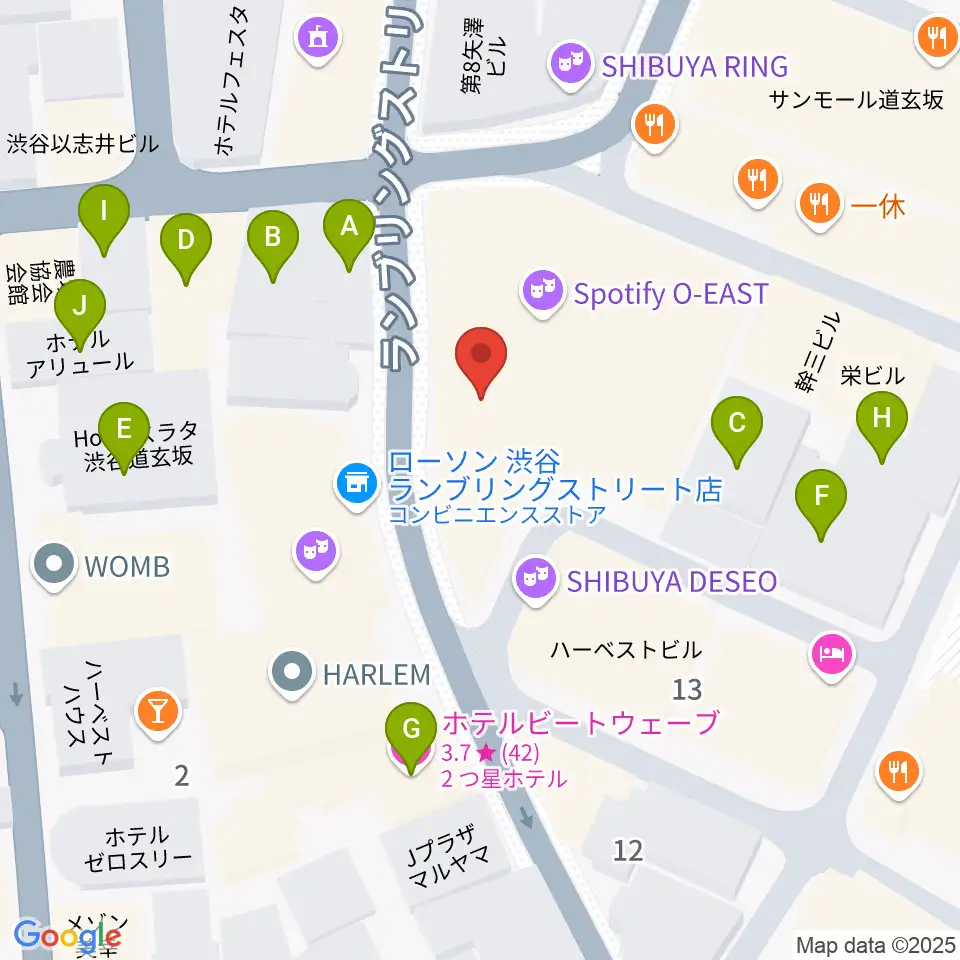 渋谷duo MUSIC EXCHANGE周辺のホテル一覧地図