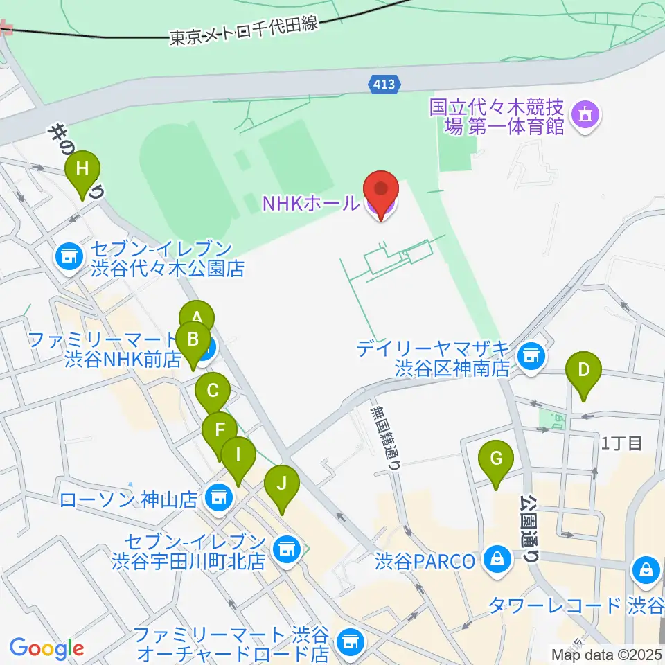 NHKホール周辺のホテル一覧地図