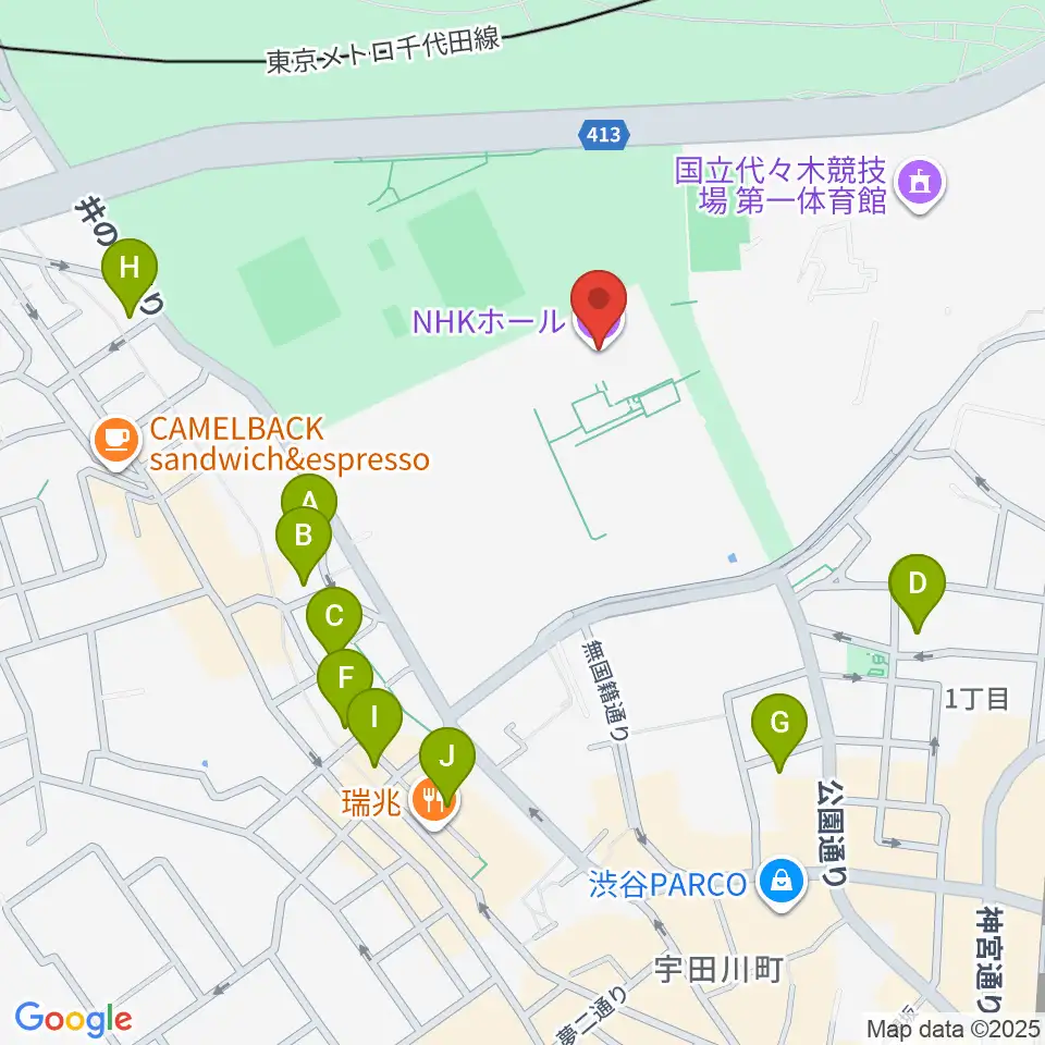 NHKホール周辺のホテル一覧地図