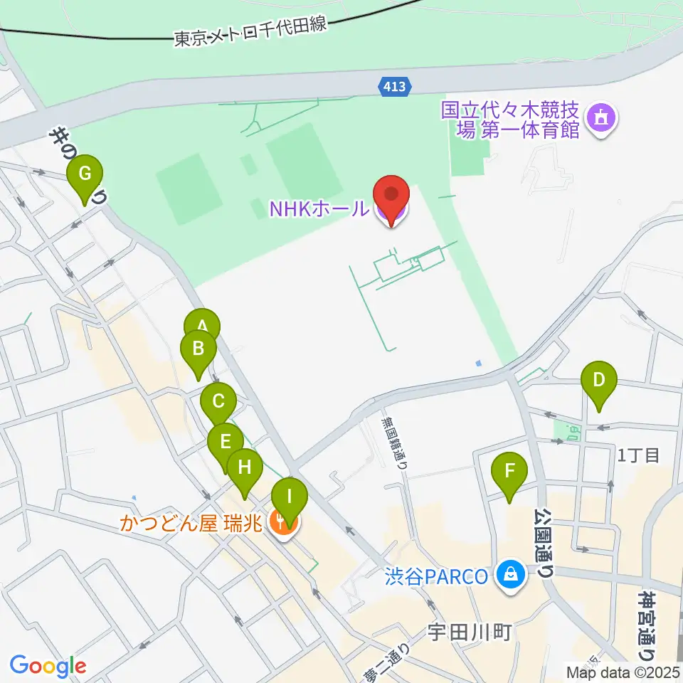 NHKホール周辺のホテル一覧地図