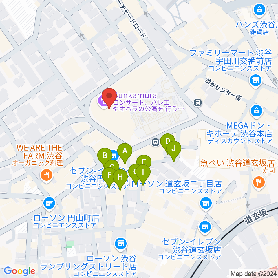 Bunkamuraオーチャードホール周辺のホテル一覧地図