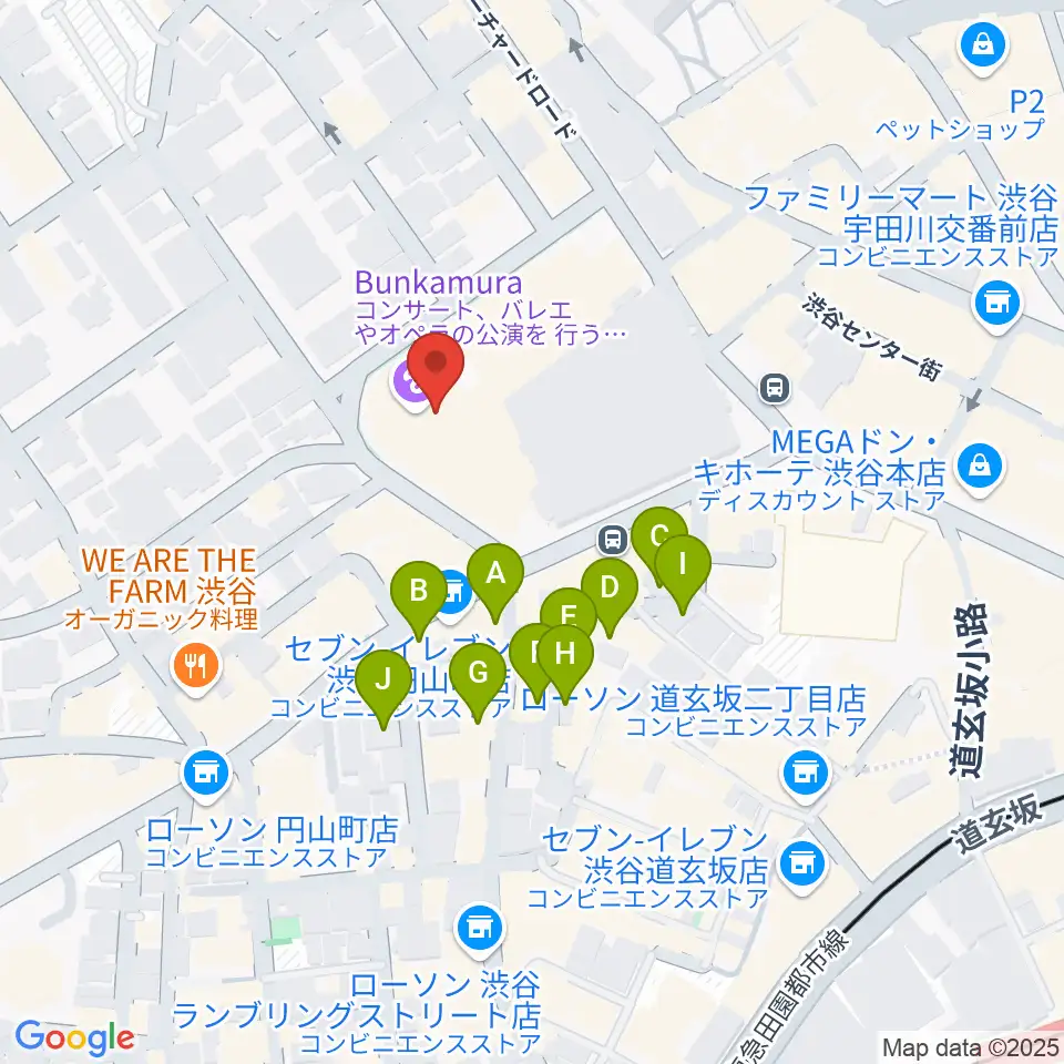Bunkamuraオーチャードホール周辺のホテル一覧地図