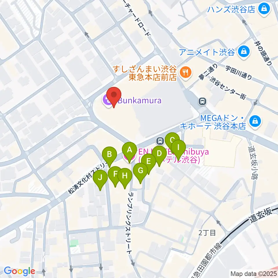 Bunkamuraオーチャードホール周辺のホテル一覧地図