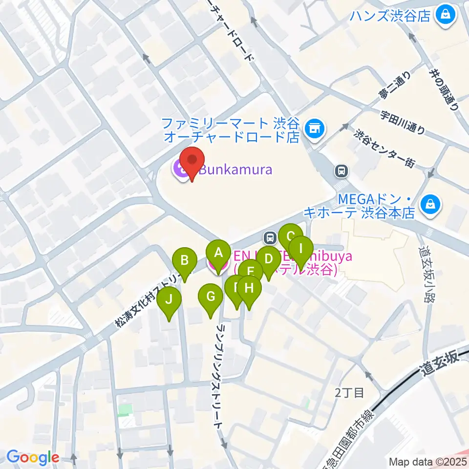 Bunkamuraオーチャードホール周辺のホテル一覧地図