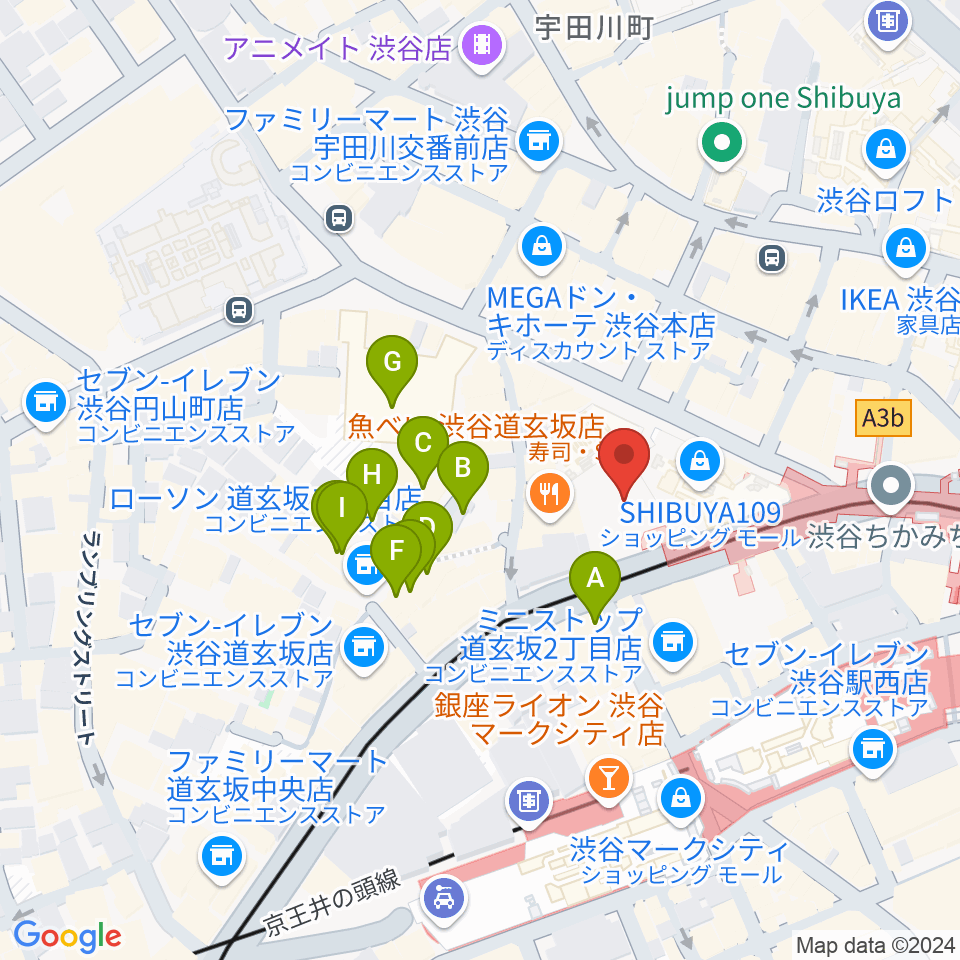 渋谷プレジャープレジャー周辺のホテル一覧地図