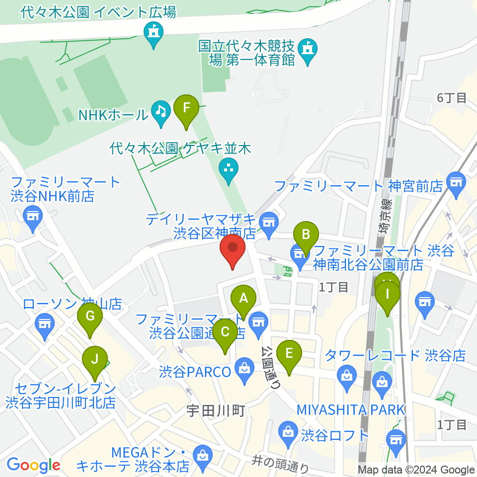 LINE CUBE SHIBUYA周辺のホテル一覧地図