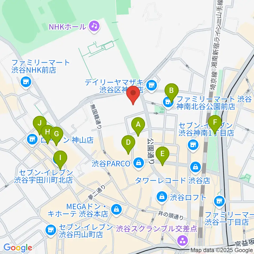 LINE CUBE SHIBUYA周辺のホテル一覧地図