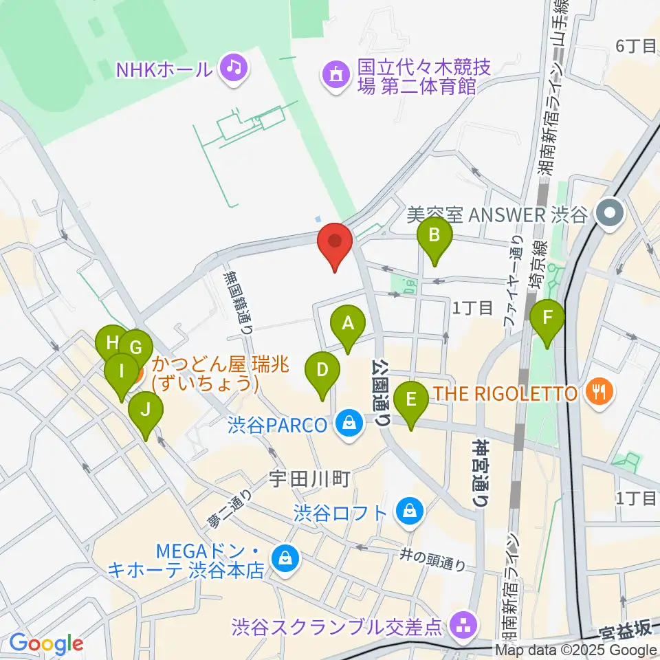 LINE CUBE SHIBUYA周辺のホテル一覧地図