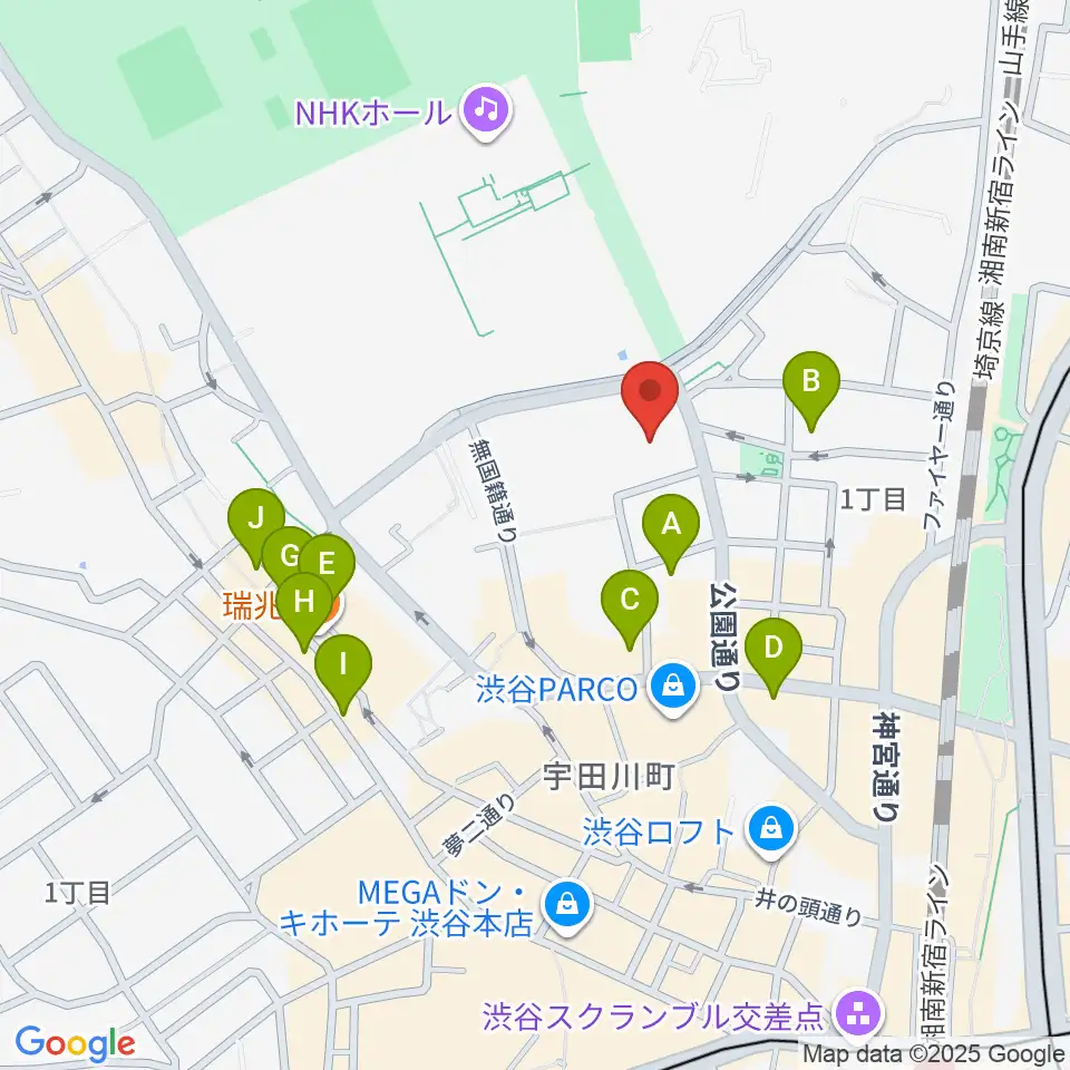 LINE CUBE SHIBUYA周辺のホテル一覧地図