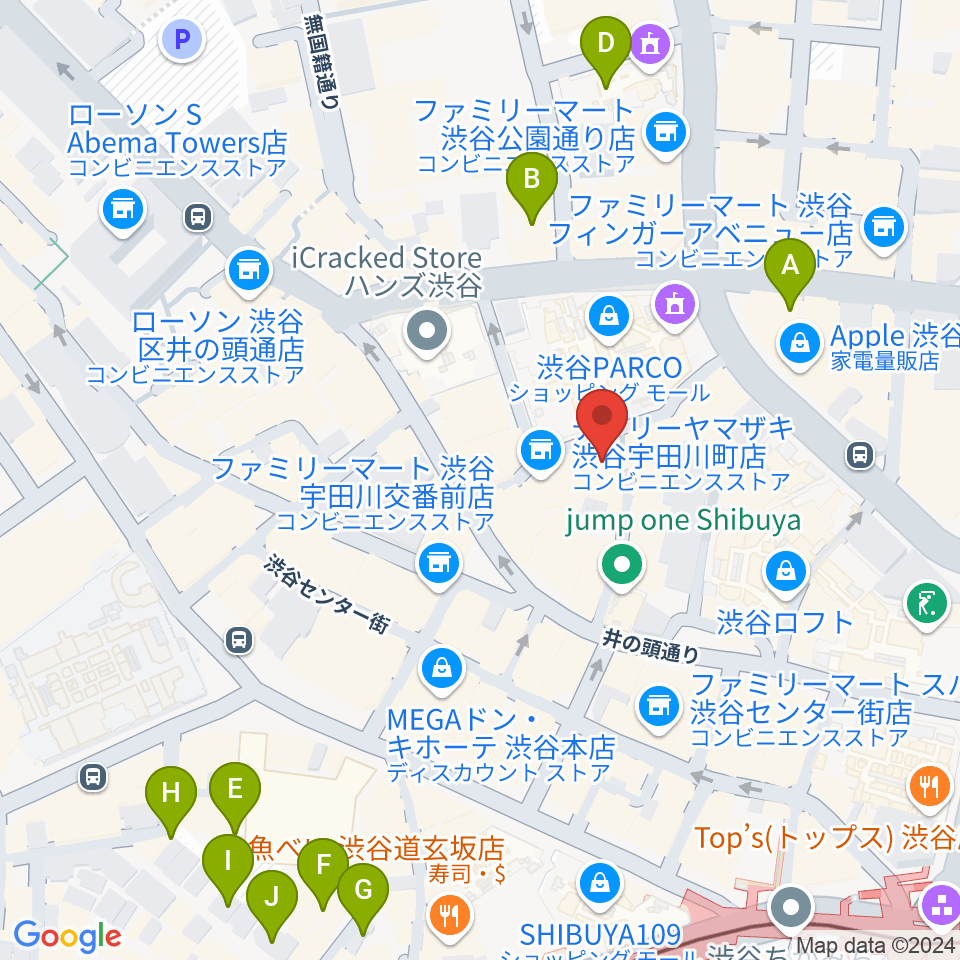 渋谷ＷＷＷ  WWW X周辺のホテル一覧地図