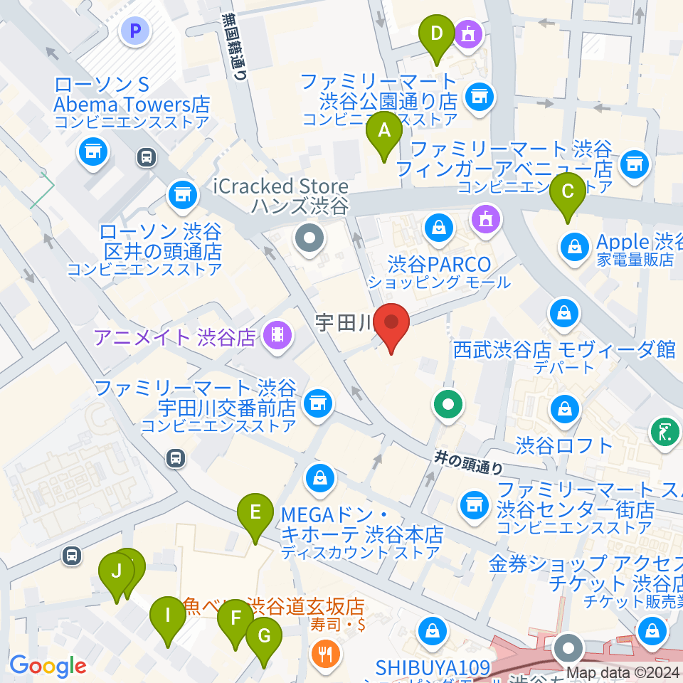 渋谷サイクロン周辺のホテル一覧地図