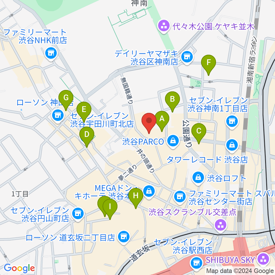 渋谷Milkyway周辺のホテル一覧地図