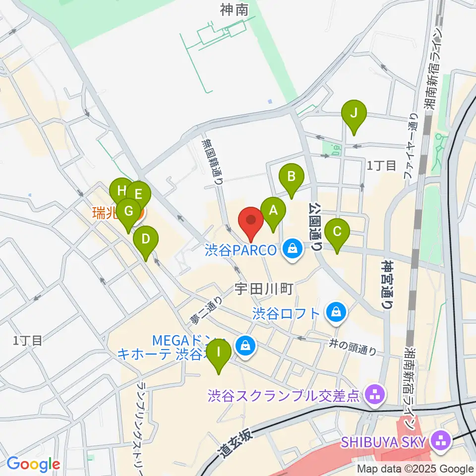 渋谷スターラウンジ周辺のホテル一覧地図
