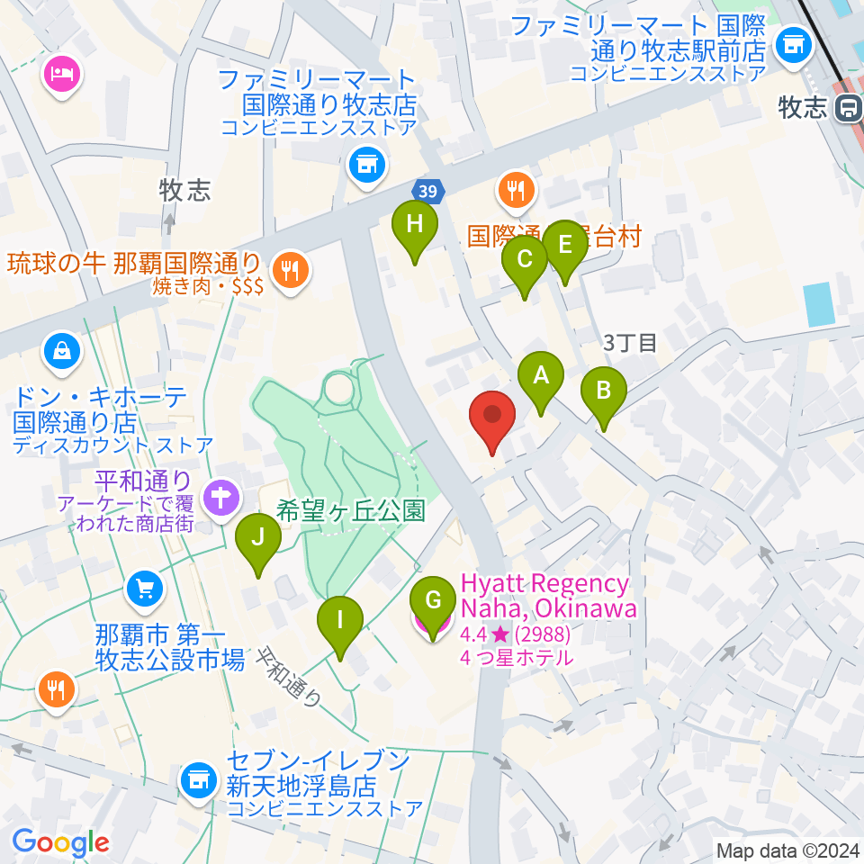 桜坂セントラル周辺のホテル一覧地図