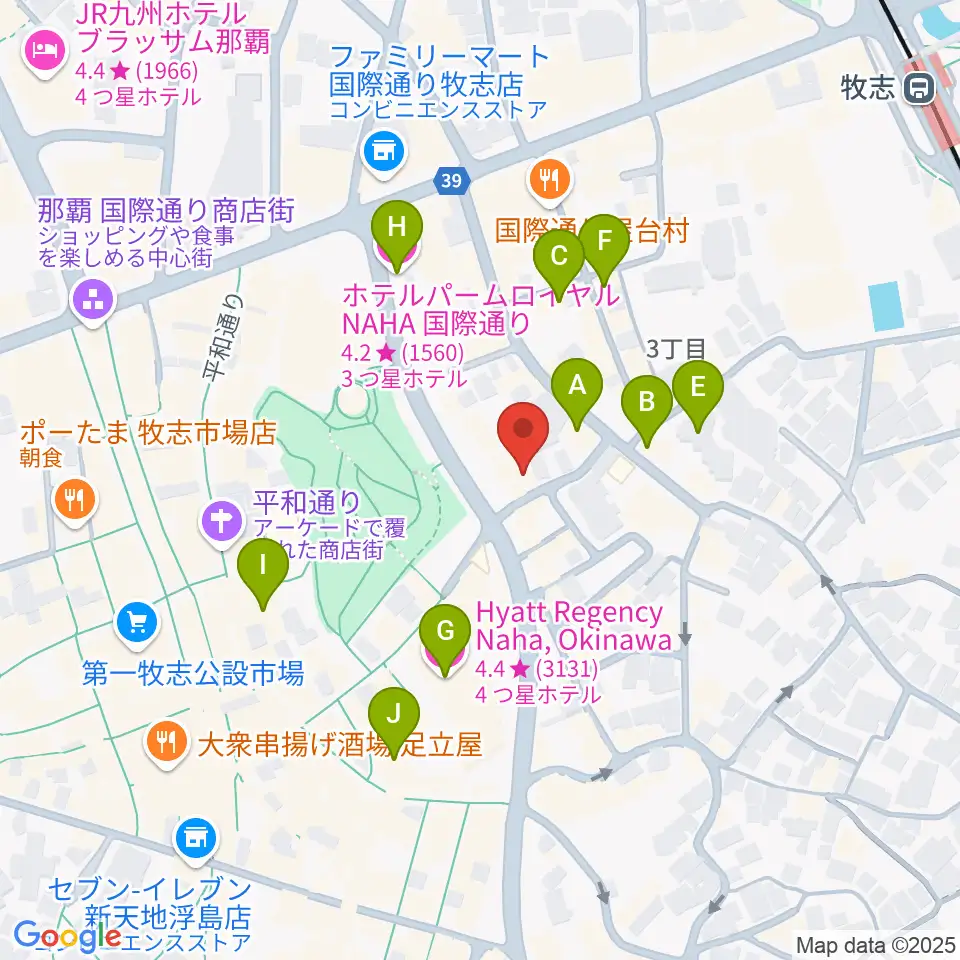 桜坂セントラル周辺のホテル一覧地図