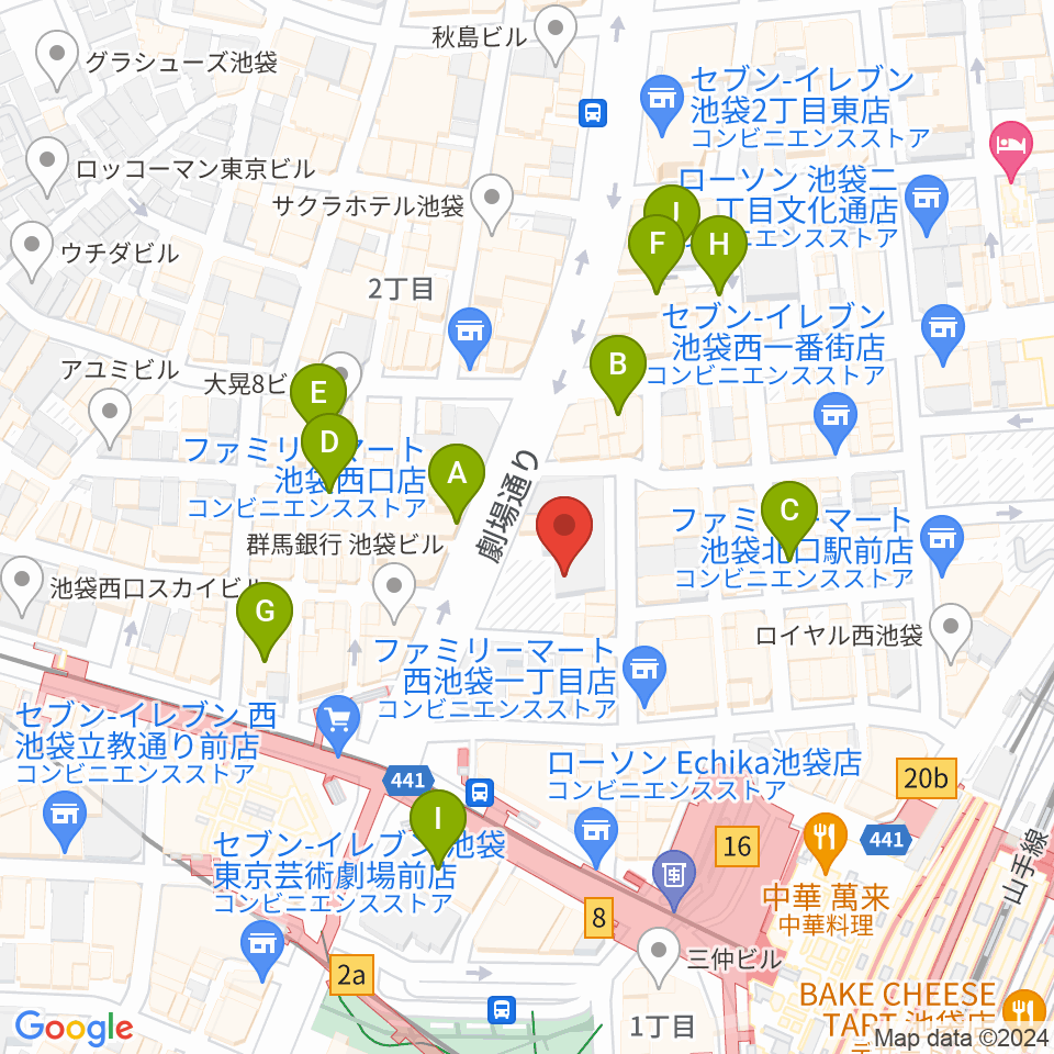 池袋LIVE INN ROSA周辺のホテル一覧地図