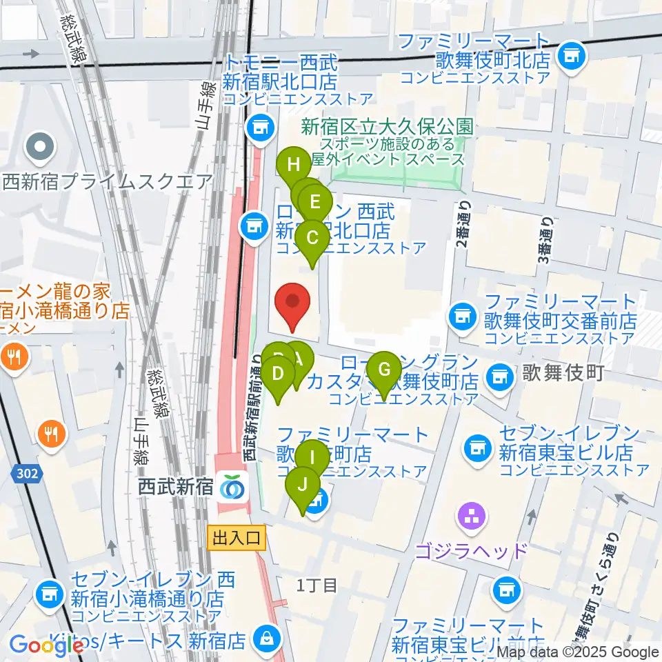 新宿マーブル周辺のホテル一覧地図