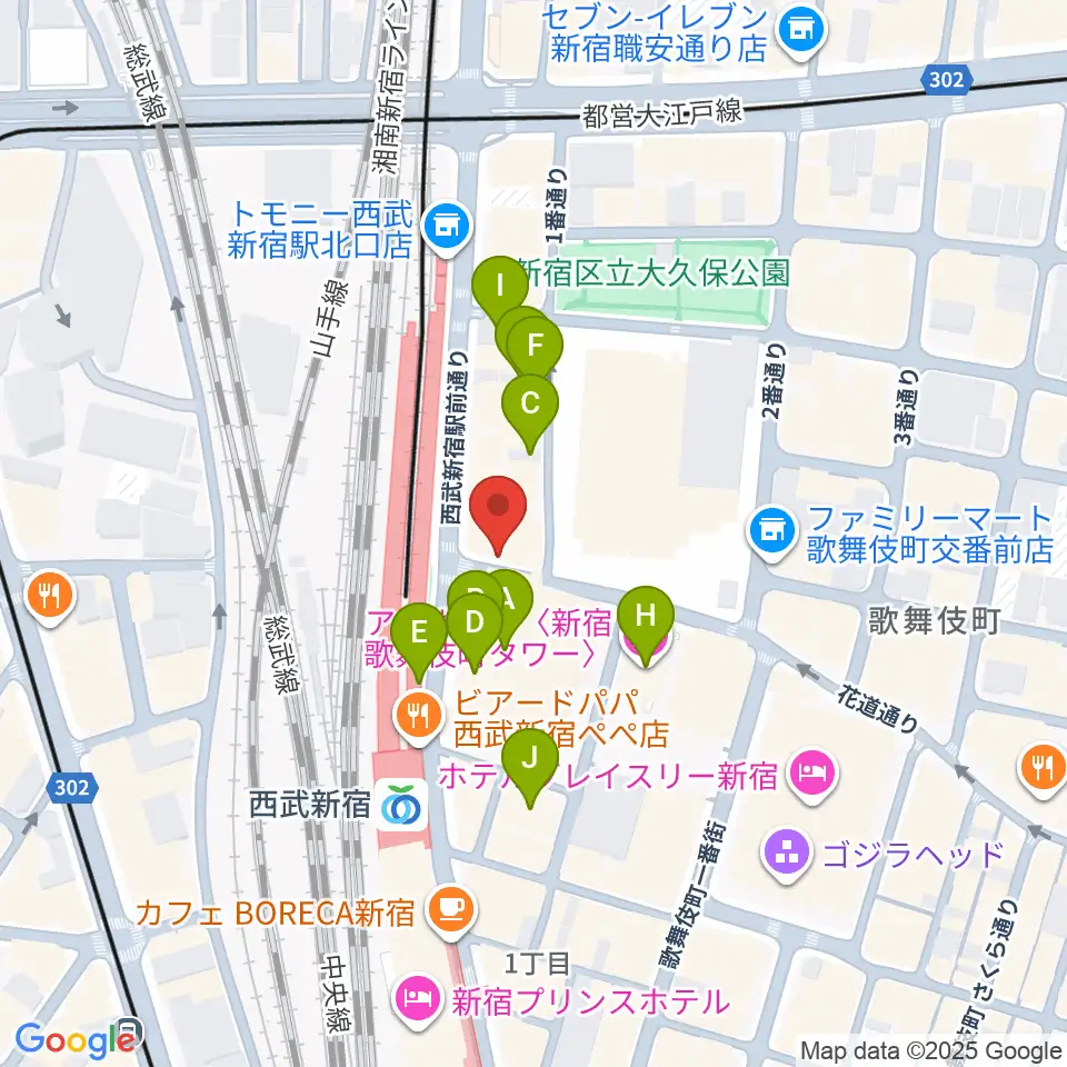新宿マーブル周辺のホテル一覧地図